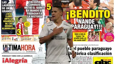 Alex Arce y medios paraguayos / Foto de: Nación Fútbol Ecuador