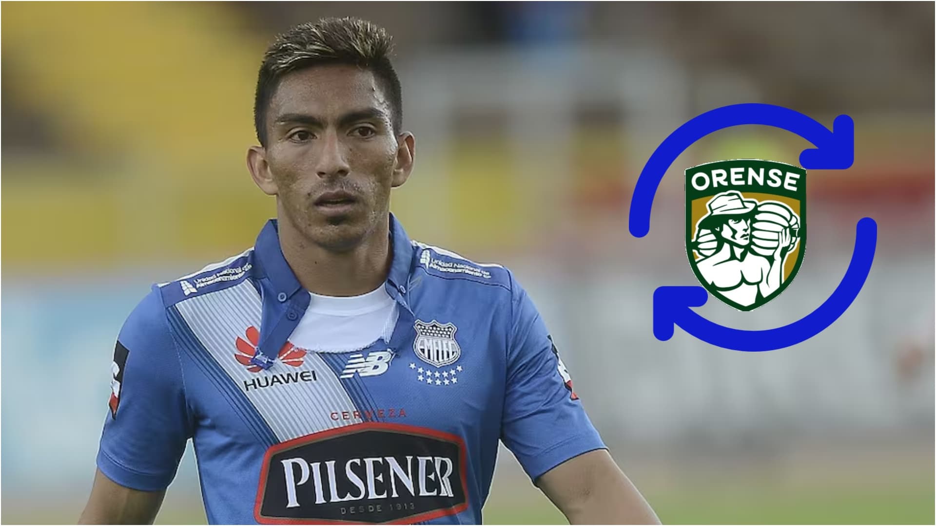 Angel Mena con camiseta de Emelec. Foto. El Universo