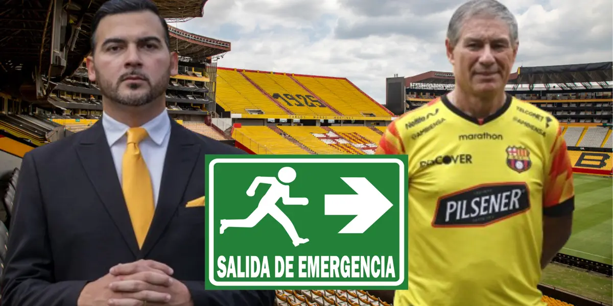Antonio Álvarez y Ariel Holan (Foto tomada de: Primicias/API/Barcelona SC/AC Planeta Fuego)