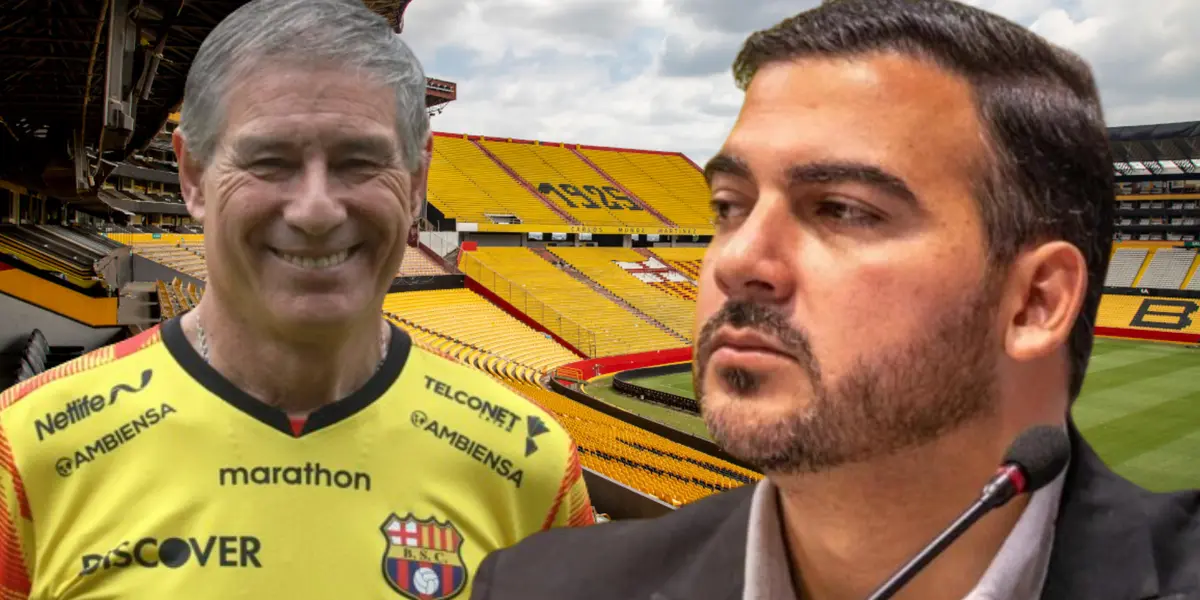 Ariel Holan y Antonio Álvarez en el Estadio Monumental (Foto tomada de: Primicias/API/Extra)