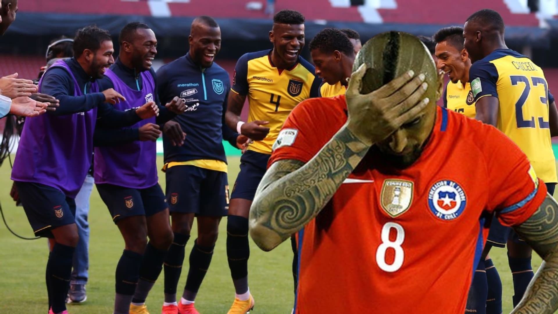 Arturo Vidal y la selecicón de Ecuador