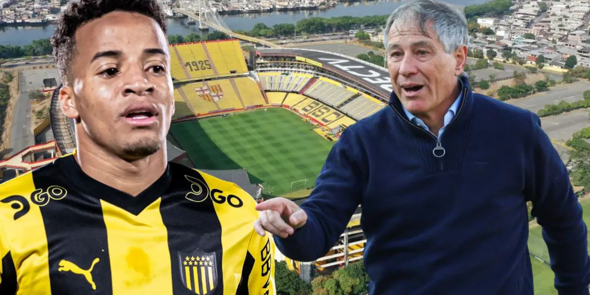 Byron Castillo y Ariel Holan en el Estadio Monumental (Foto tomada de: Expreso/Peñarol/Ecuavisa)