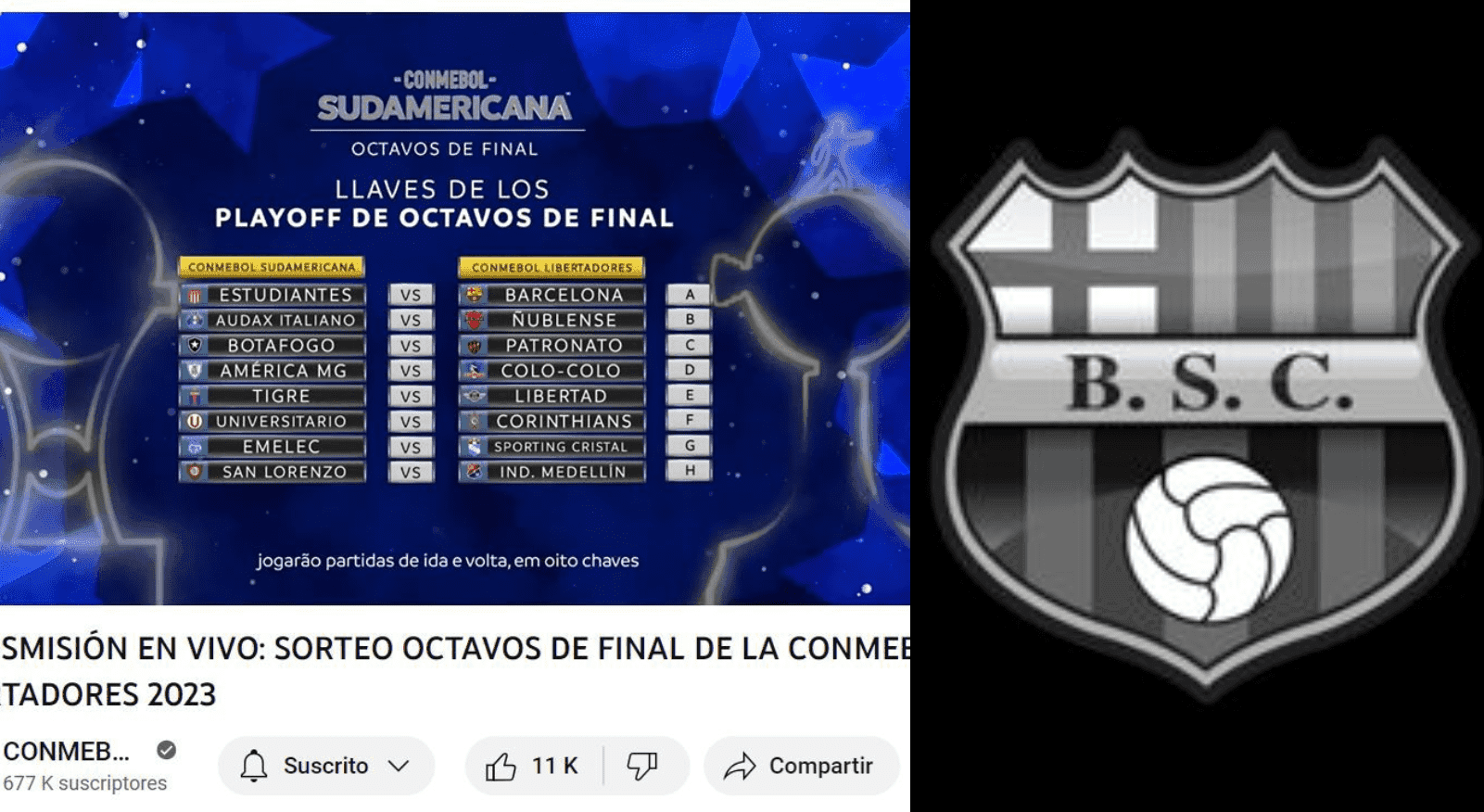 Error en la transmisión del sorteo de la CONMEBOL