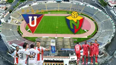 Estadio del Aucas/Jugadores de Liga y Aucas. Foto: via El Comercio/Olé