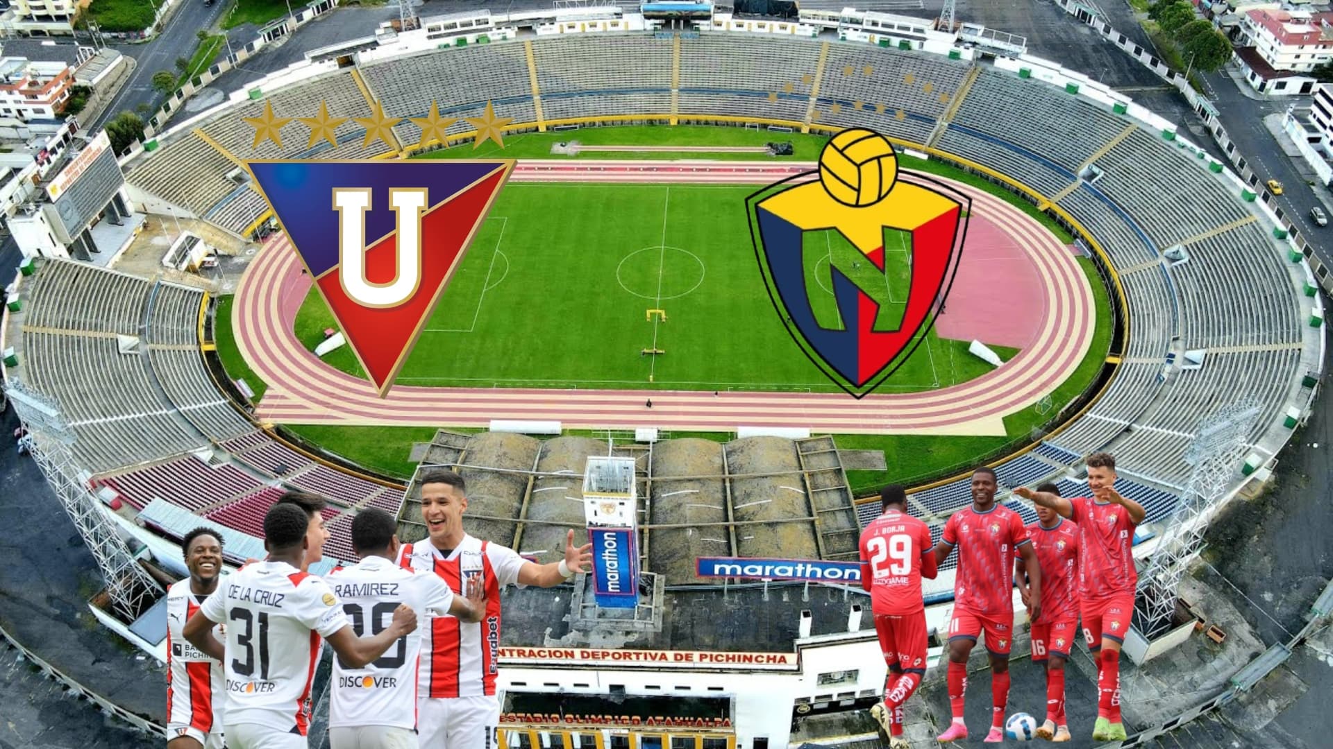 Estadio del Aucas/Jugadores de Liga y Aucas. Foto: via El Comercio/Olé