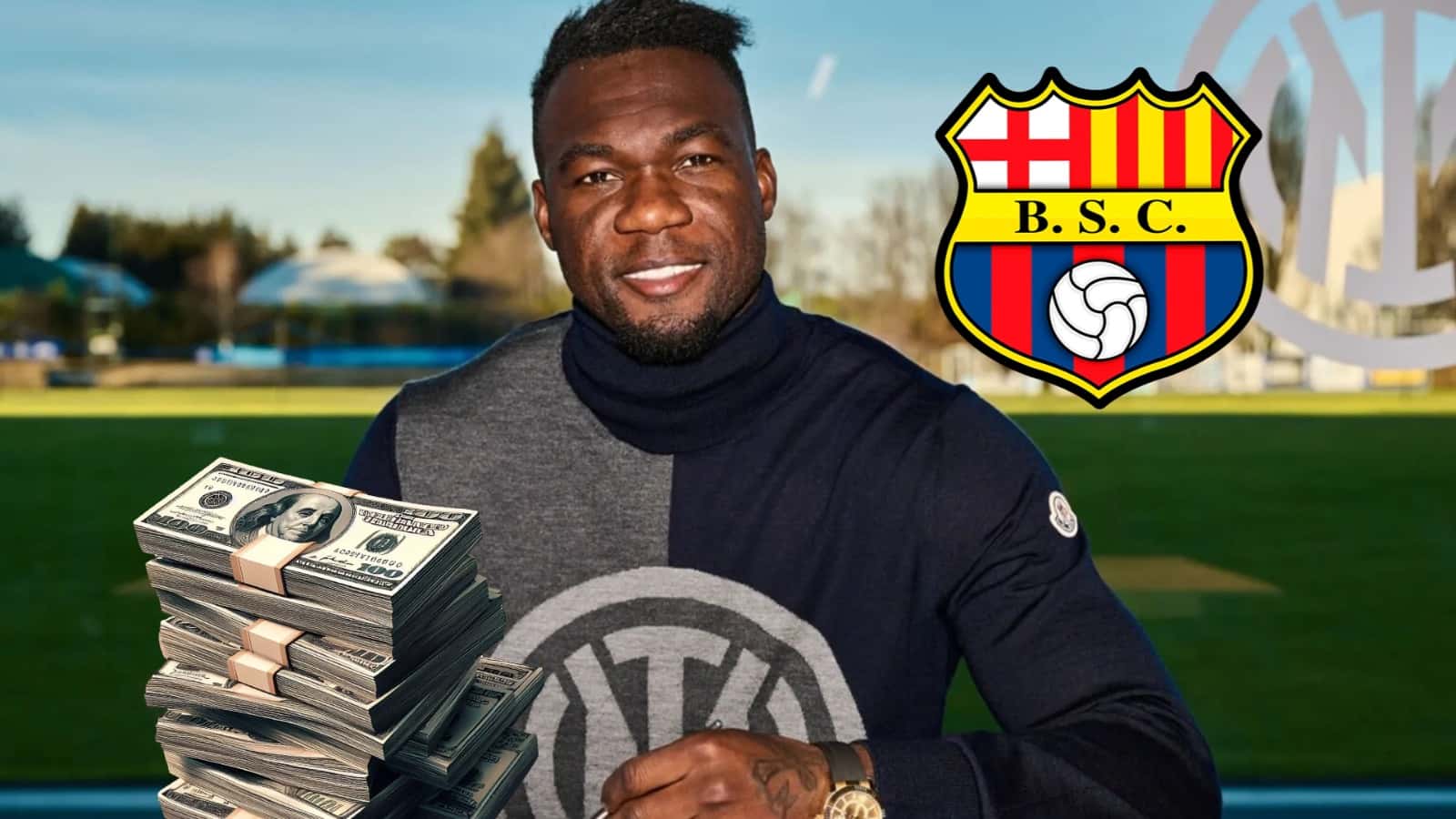 Felipe Caicedo firmando su contrato con el Inter de Milan (FOTO: DirecTV/ ESPN)