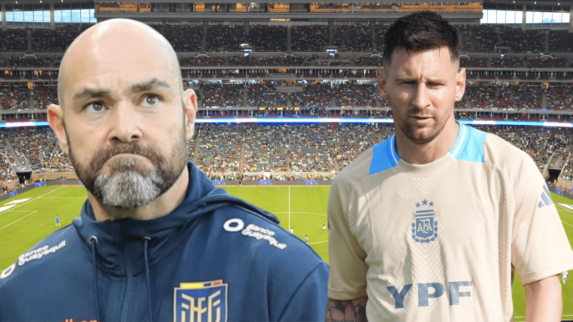 Félix Sánchez y Lionel Messi (Foto tomada de: NRG Park/AFA/EFE)