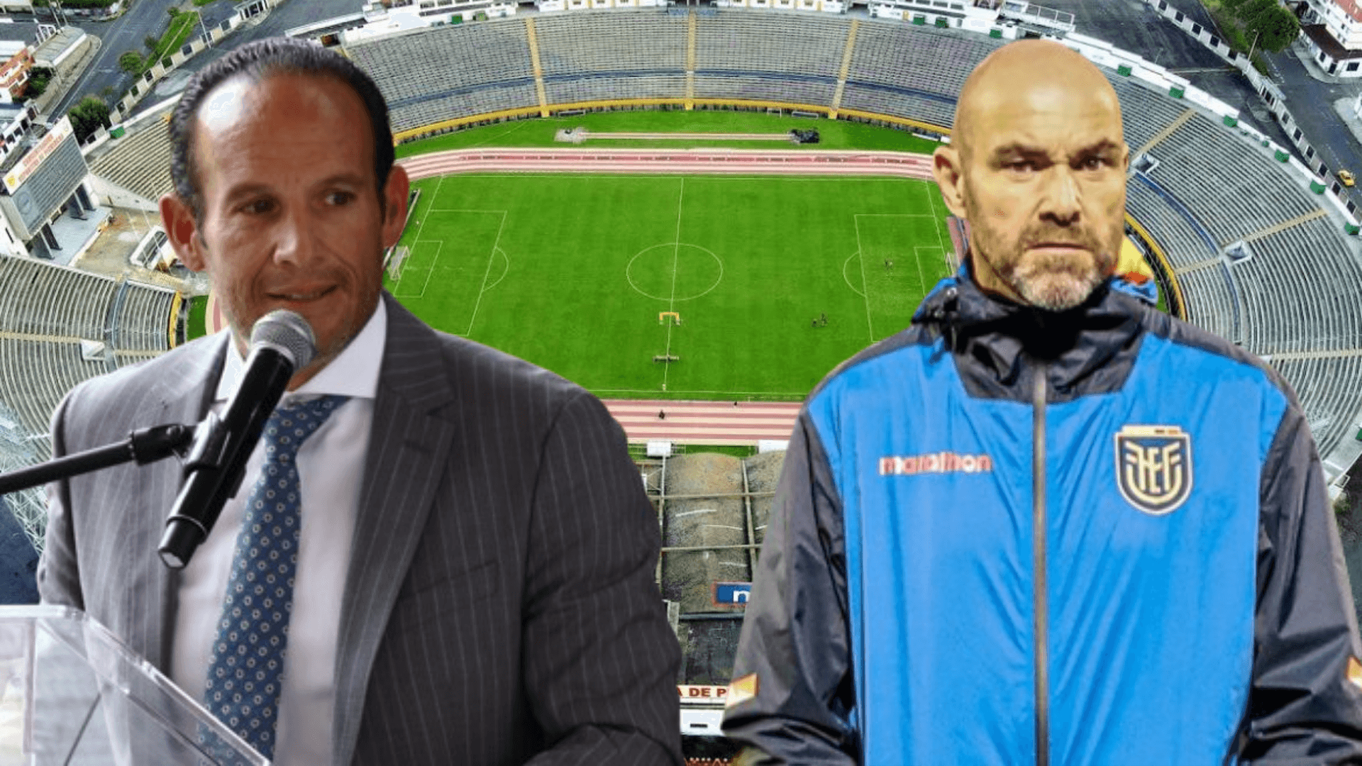 Francisco Egas y Félix Sánchez en el Estadio Olímpico Atahualpa (Foto tomada de: Extra/La Tri/API)