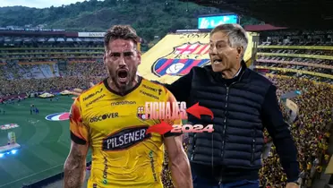 Francisco Fydriszewski, Ariel Holan. Foto tomada de: Barcelona SC