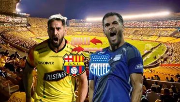 Francisco Fydriszewski gritando, Facundo Castelli grito. Foto tomada de: Barcelona SC/Emelec