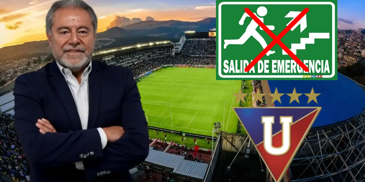 Isaac Álvarez en el Estadio Rodrigo Paz (Foto tomada de: Liga de Quito/Primicias/Extintor/Wikipedia)