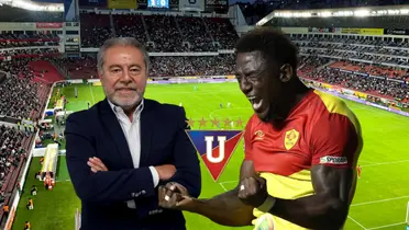 Isaac Álvarez serio, Roberto Ordóñez gritando. Foto tomada de: Liga de Quito