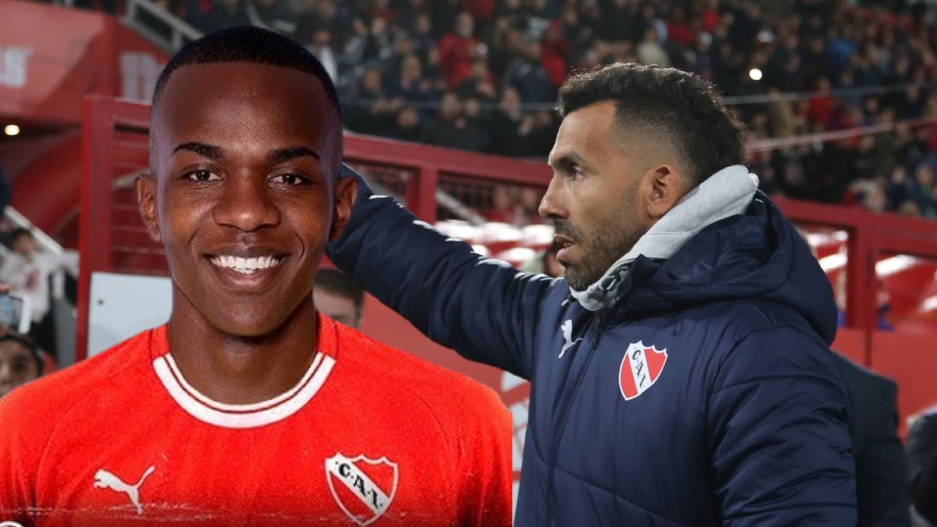 Jhonny Quiñónez y Carlos Tévez