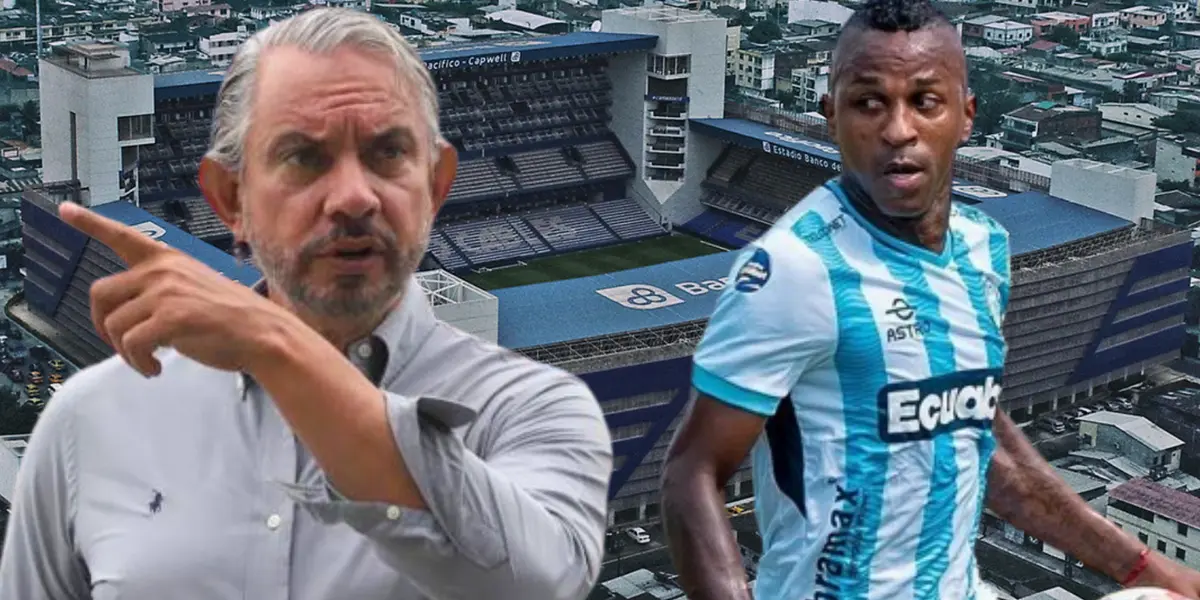 José Pileggi y Miller Bolaños en el Estadio Capwell (Foto tomada de: Wikipedia/API/Emelec)