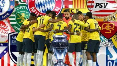 Jugadores de la Selección de Ecuador, trofeo Champions League. Foto tomada de: Selección Ecuador/PesLogos