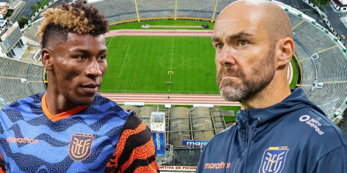Kevin Rodríguez y Félix Sánchez en el Estadio Olímpico Atahualpa (Foto tomada de: Extra/La Tri)