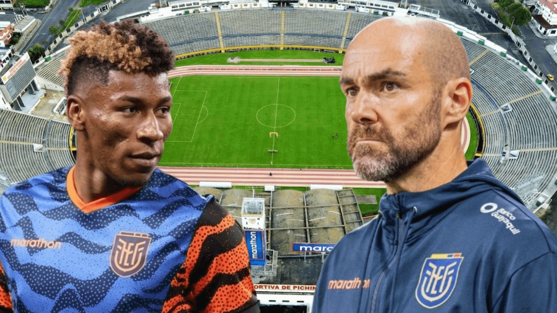 Kevin Rodríguez y Félix Sánchez en el Estadio Olímpico Atahualpa (Foto tomada de: Extra/La Tri)