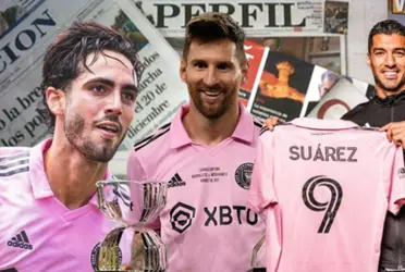 Leo Campana, Lionel Messi y Luis Suárez