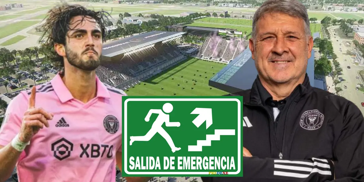 Leonardo Campana y Tata Martino en el DVR Stadium (Foto tomada de: Sport/Leonardo Campana/Inter Miami/Extintor)