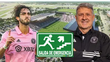 Leonardo Campana y Tata Martino en el DVR Stadium (Foto tomada de: Sport/Leonardo Campana/Inter Miami/Extintor)