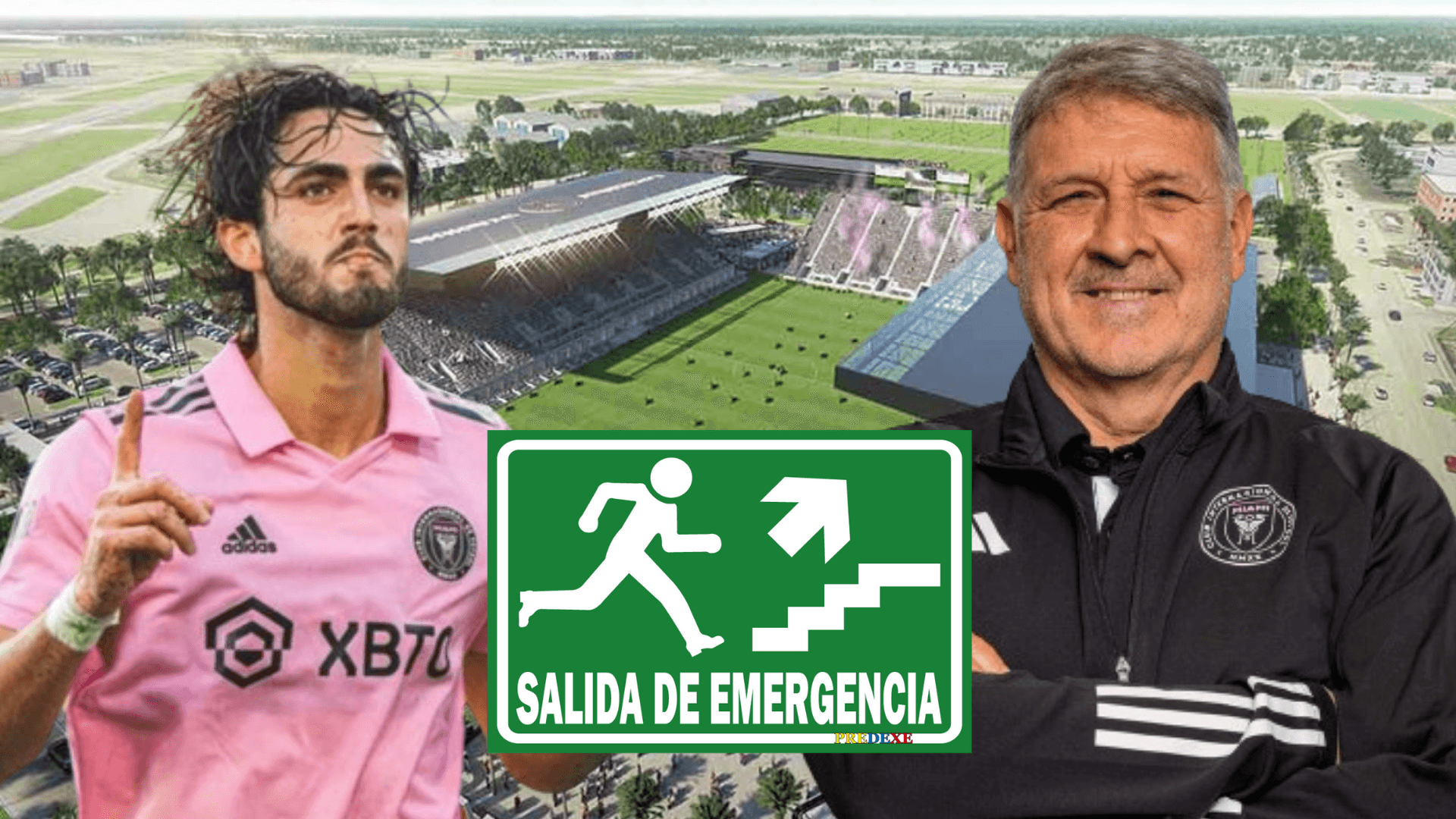 Leonardo Campana y Tata Martino en el DVR Stadium (Foto tomada de: Sport/Leonardo Campana/Inter Miami/Extintor)