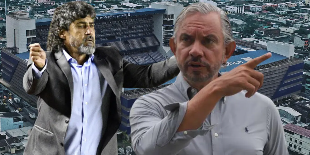 Leonel Álvarez y José Pileggi (Foto tomada de: Wikipedia/AFP/Emelec)