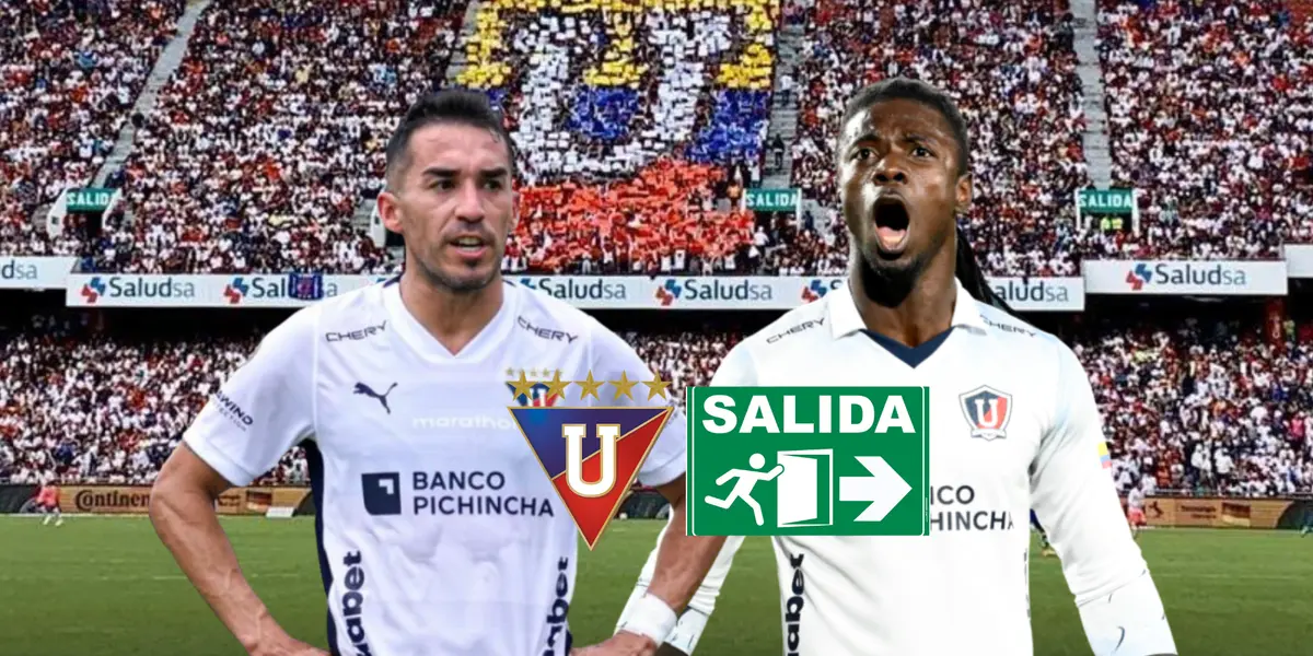 Lisandro Alzugaray preocupado, Ricardo Adé gritando. Foto tomada de: Liga de Quito