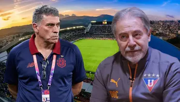 Luis Fernando Suárez e Isaac Álvarez(Foto tomada de: Liga de Quito/Jorge Baldeón/La Red)