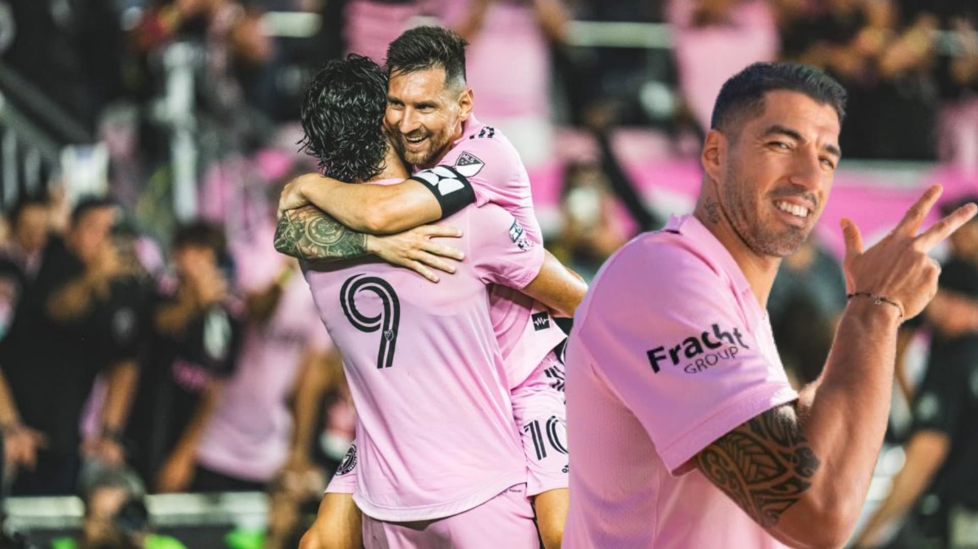 Luis Suárez, Leo Campana y Lio Messi