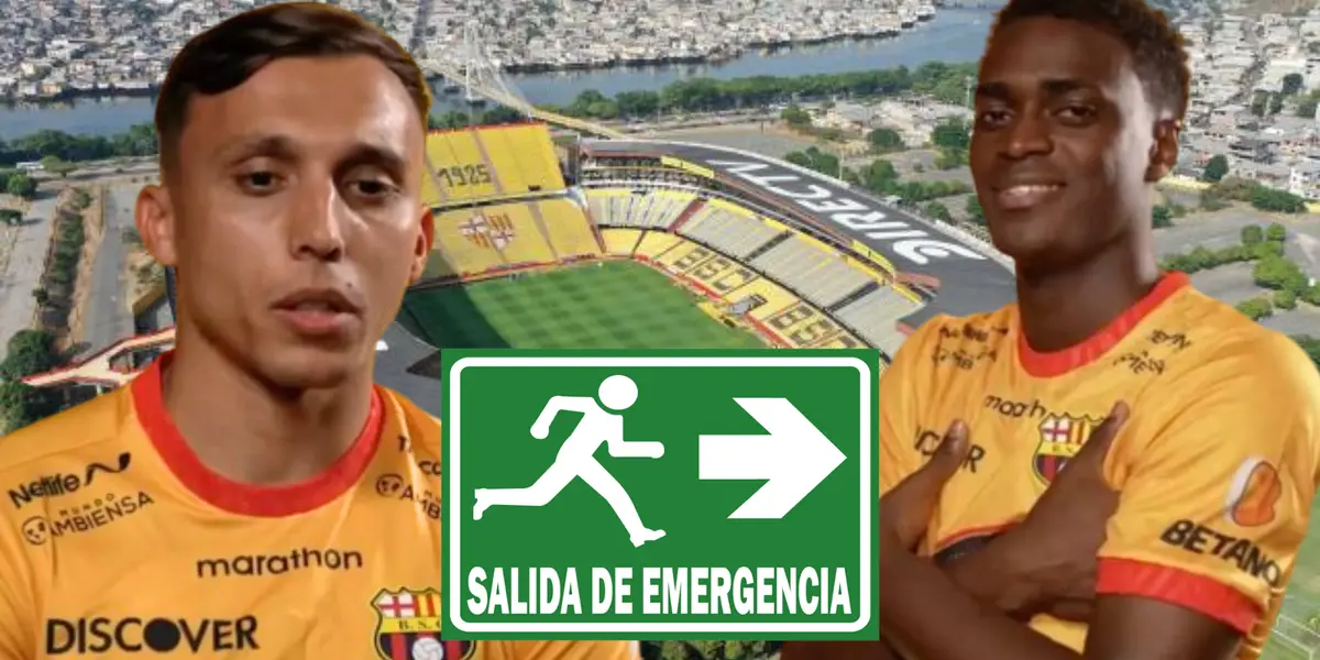 Mathías Suárez y Alex Rangel (Foto tomada de: Barcelona SC/AC Planeta Fuego)