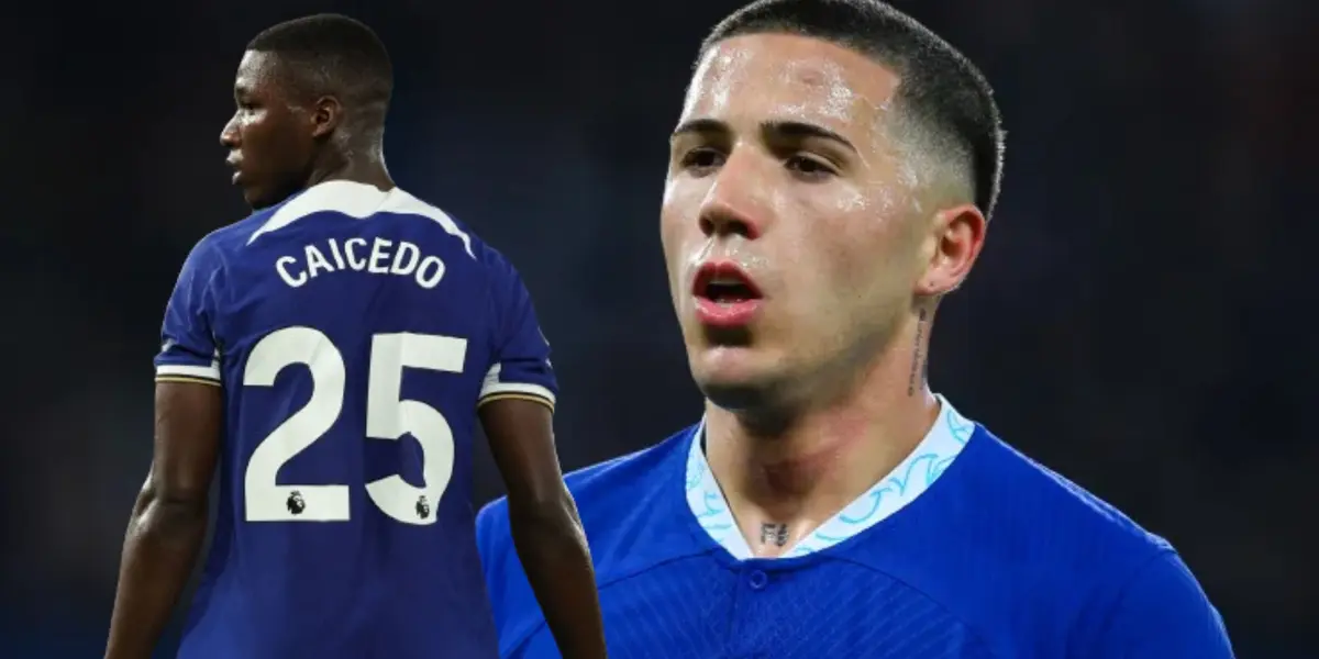 Moisés Caicedo y Enzo Fernández