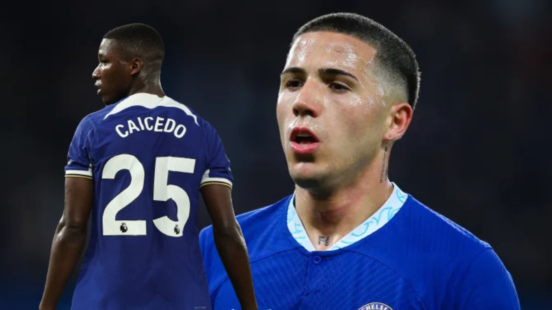 Moisés Caicedo y Enzo Fernández