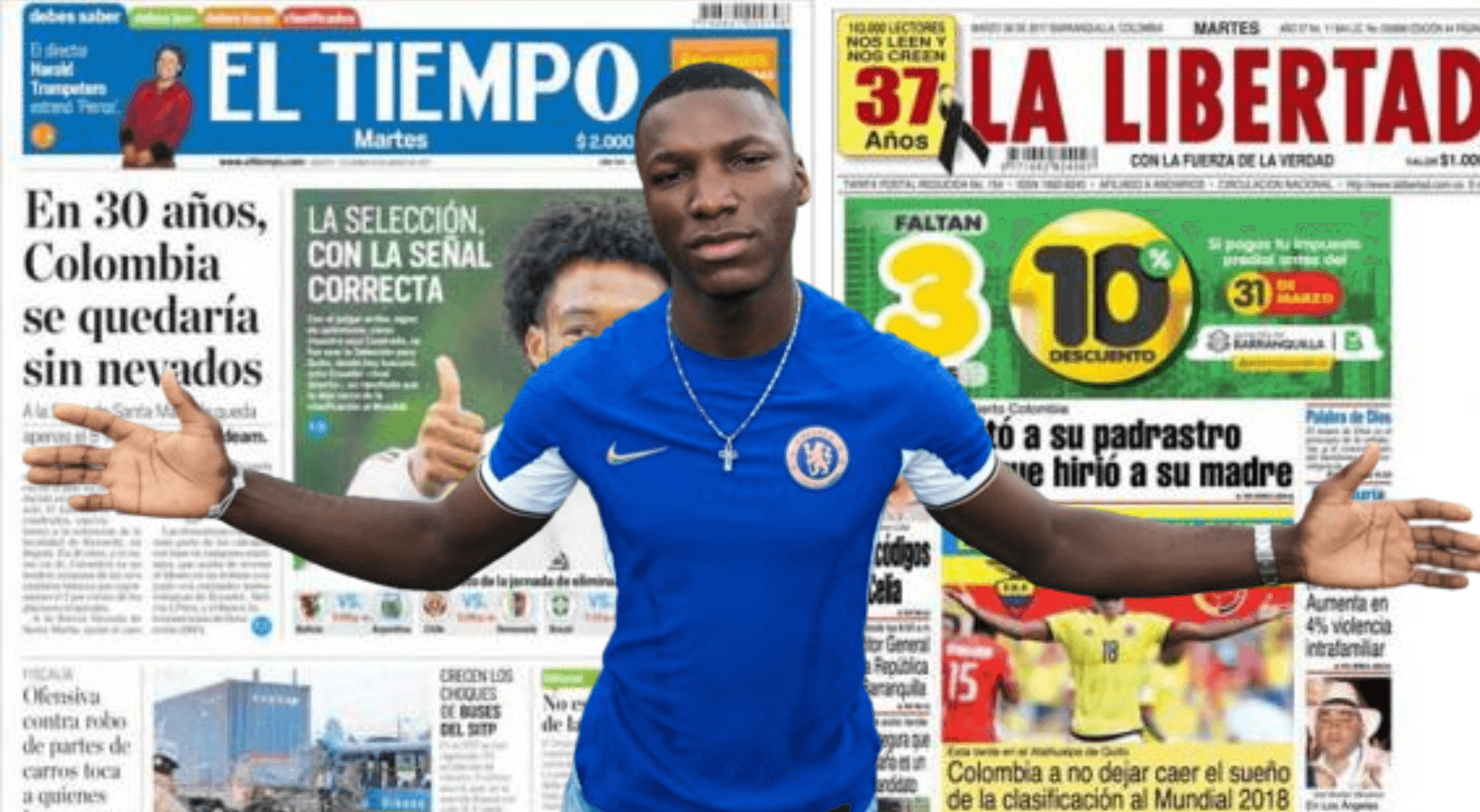 Moisés Caicedo y prensa de Colombia