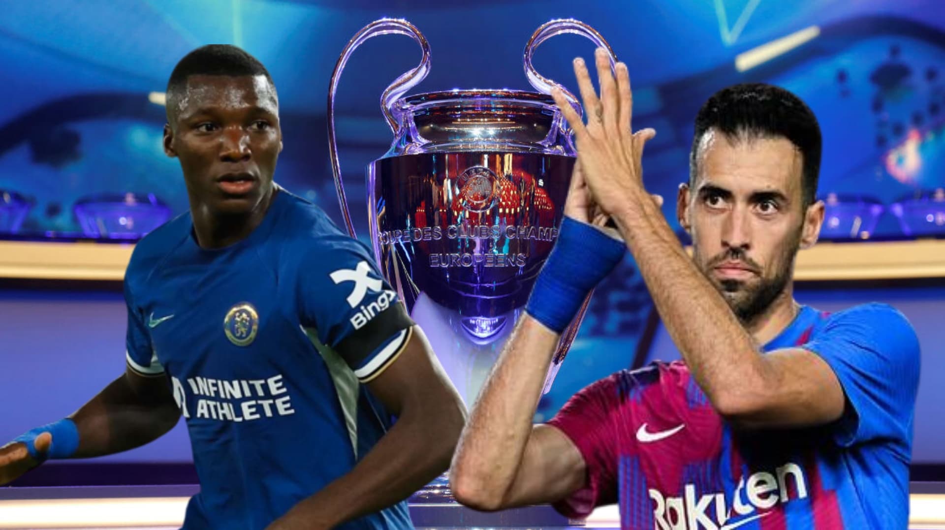 Moisés Caicedo y Sergio Busquets