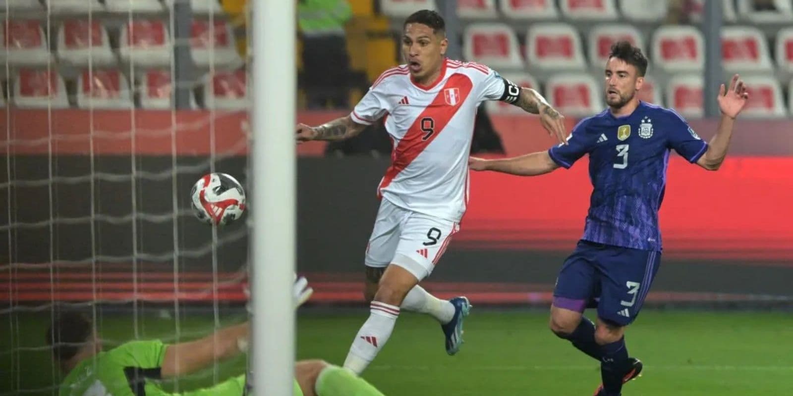 Paolo Guerrero fue sustituido en el partido contra Argentina