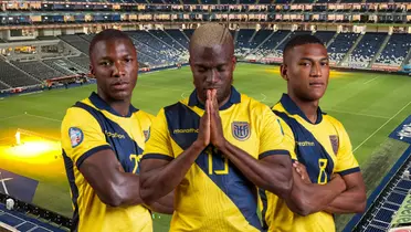 Moisés Caicedo, Enner Valencia, Carlos Gruezo. Foto tomada de: Conmebol/La Tri